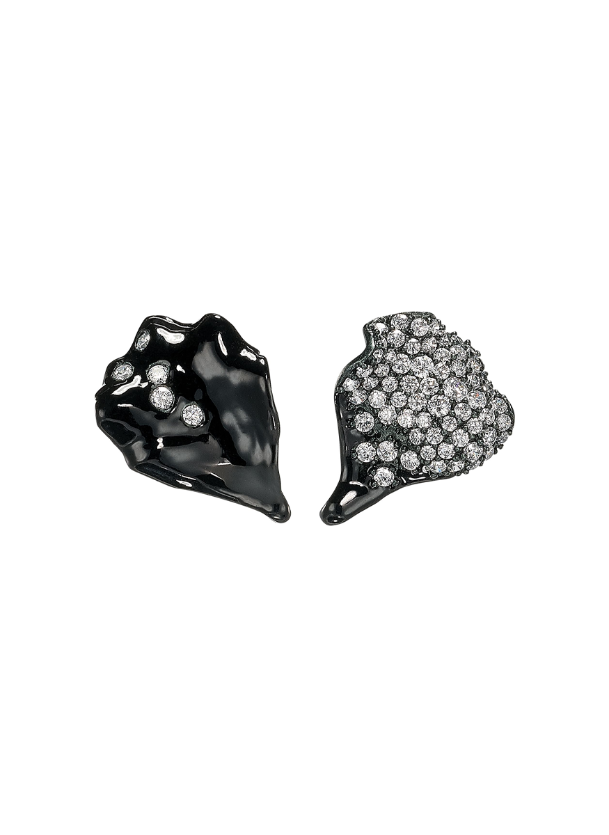 Black Petal Studs