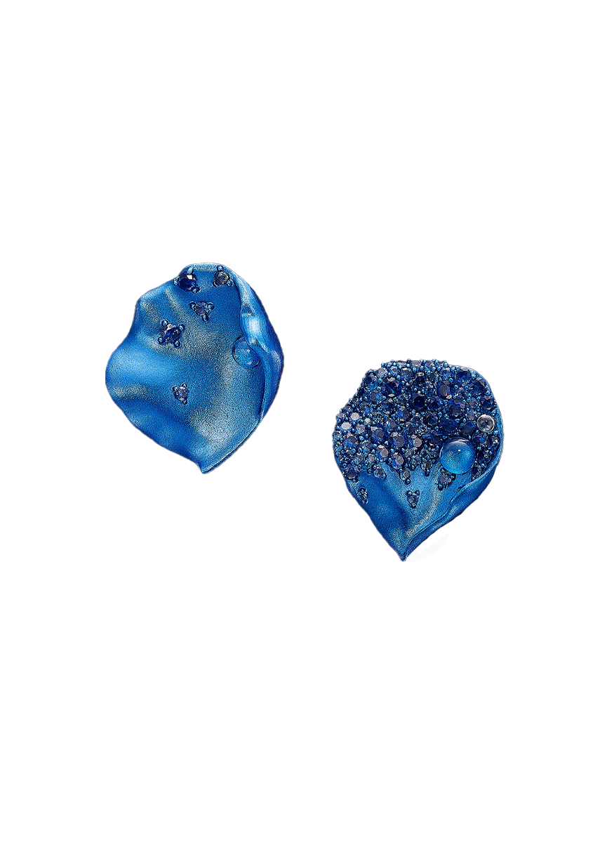 Midnight Rosa Petal Earrings