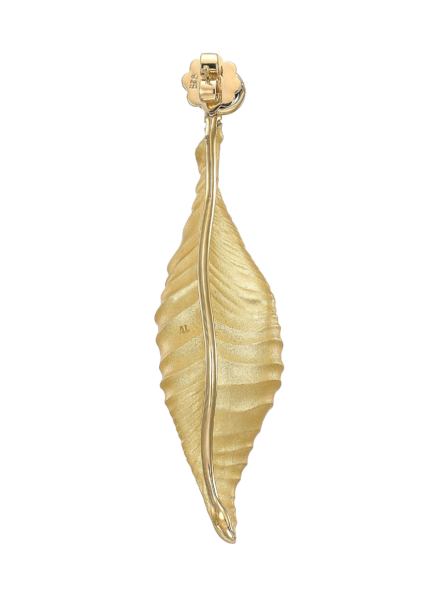 Champagne Acorn Leaf Earrings - Anabela Chan