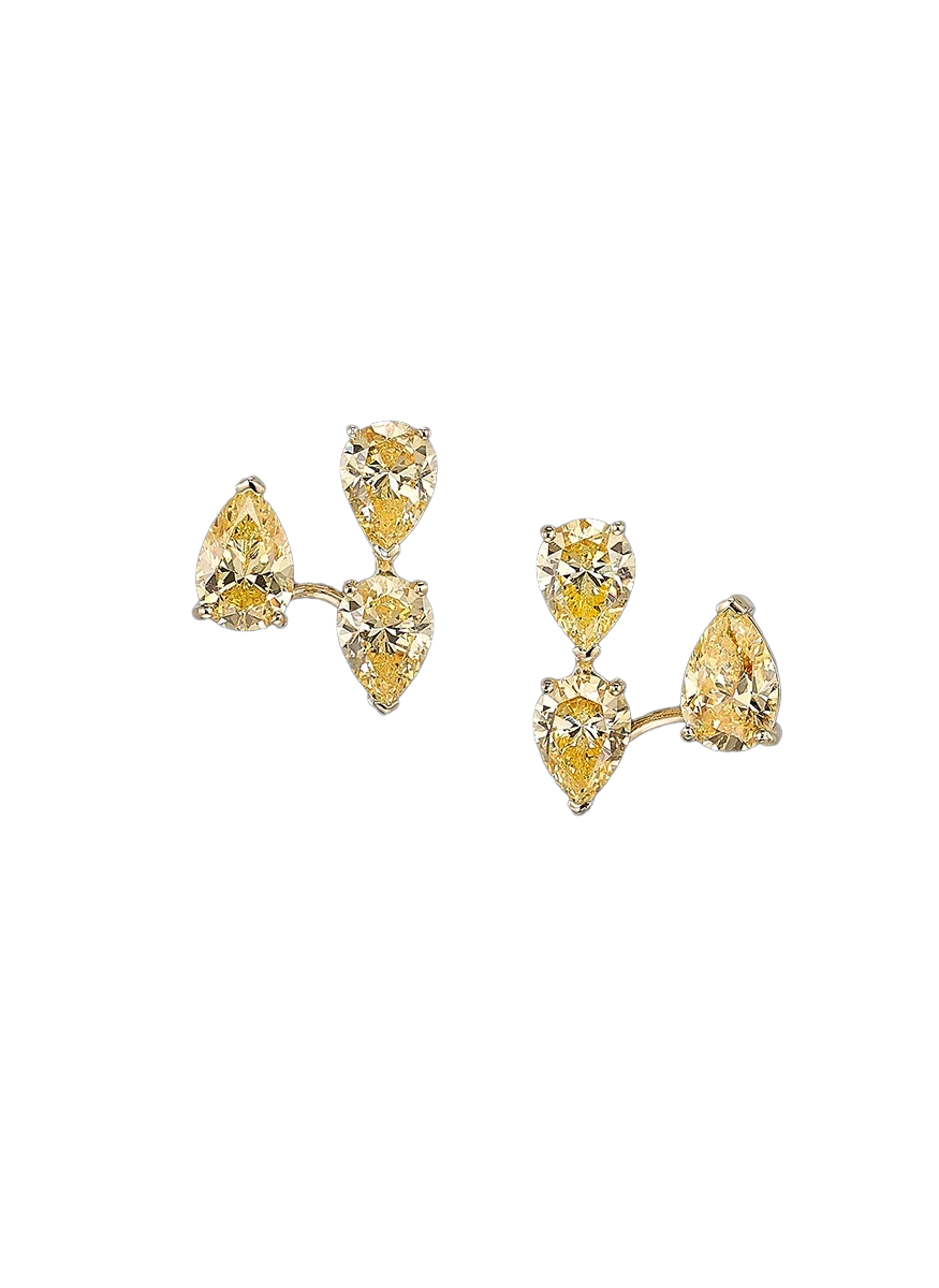 Canary Floating Diamonds Nova Ear Huggies - Anabela Chan