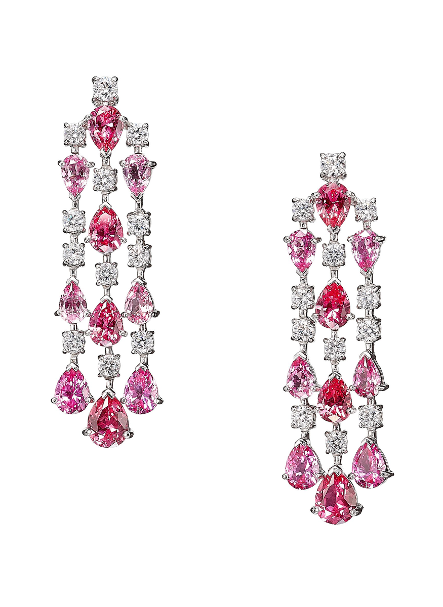 Padparadscha Orchid Cascade Earrings