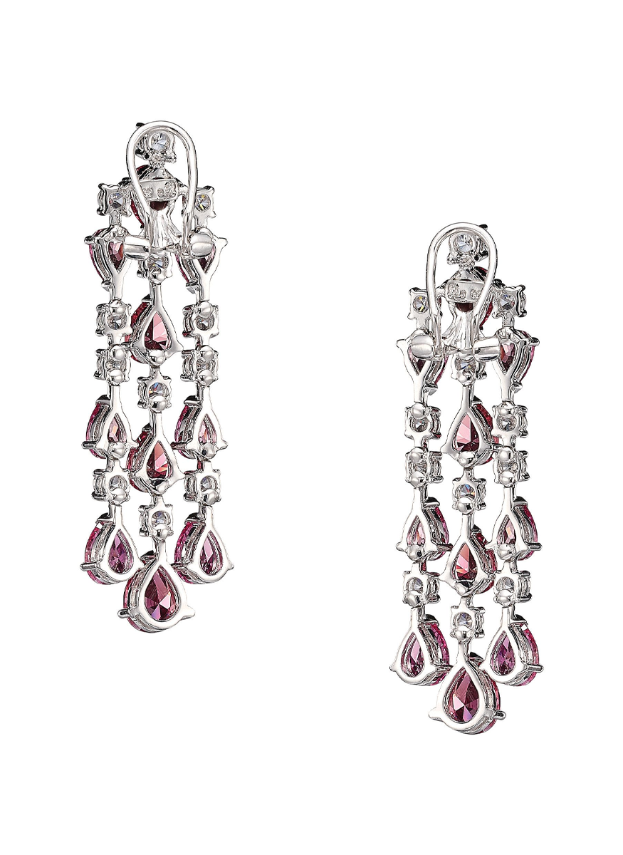 Padparadscha Orchid Cascade Earrings - Anabela Chan