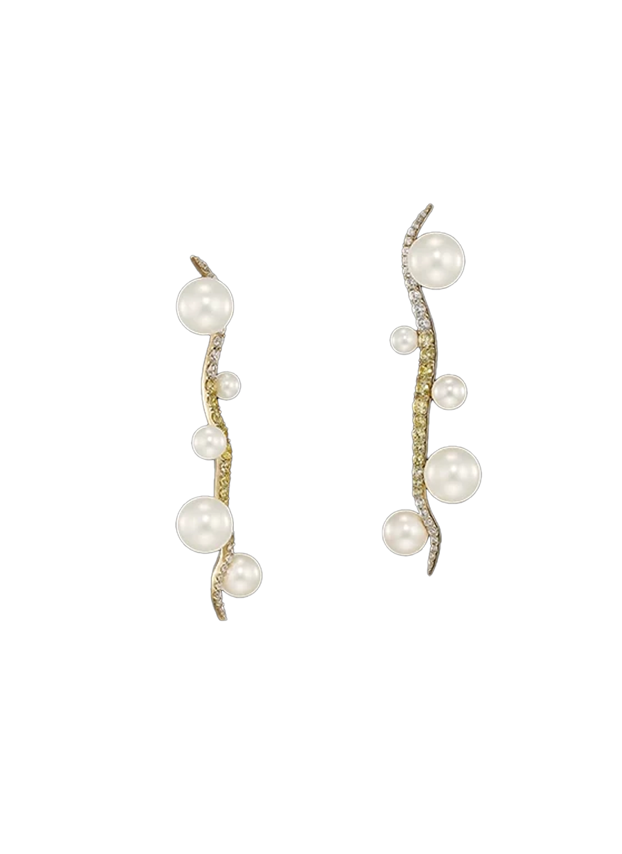 Snowflower Blades of Grass Earrings - Anabela Chan