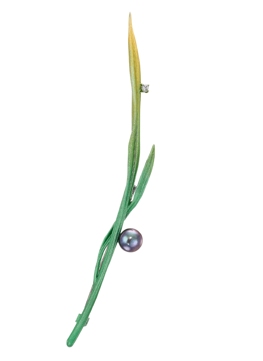 Pearl Blades of Grass Brooch - Anabela Chan