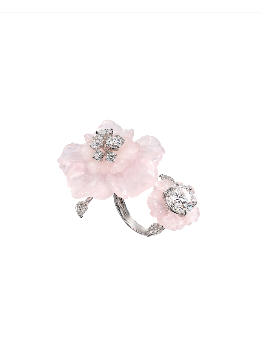 Rosequartz Sakura Ring