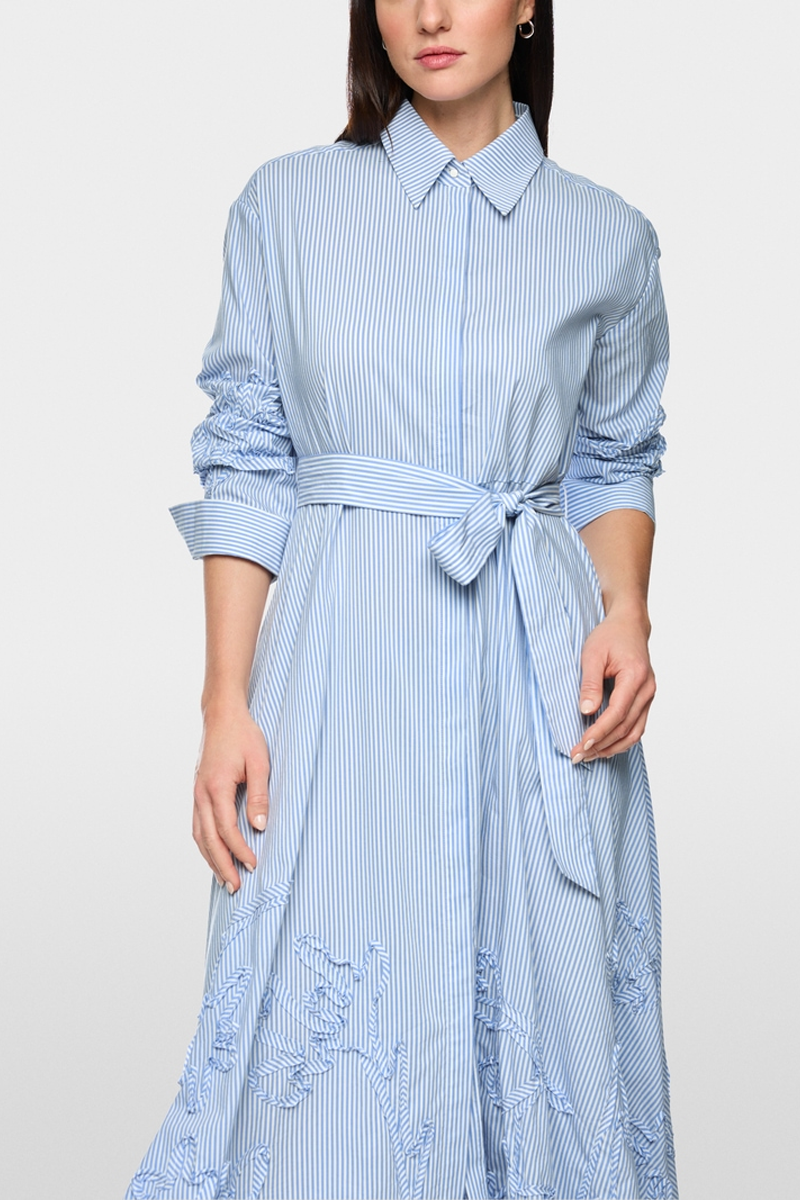 Pinstripe Dress Midi Dress with Tie - Marc Cain