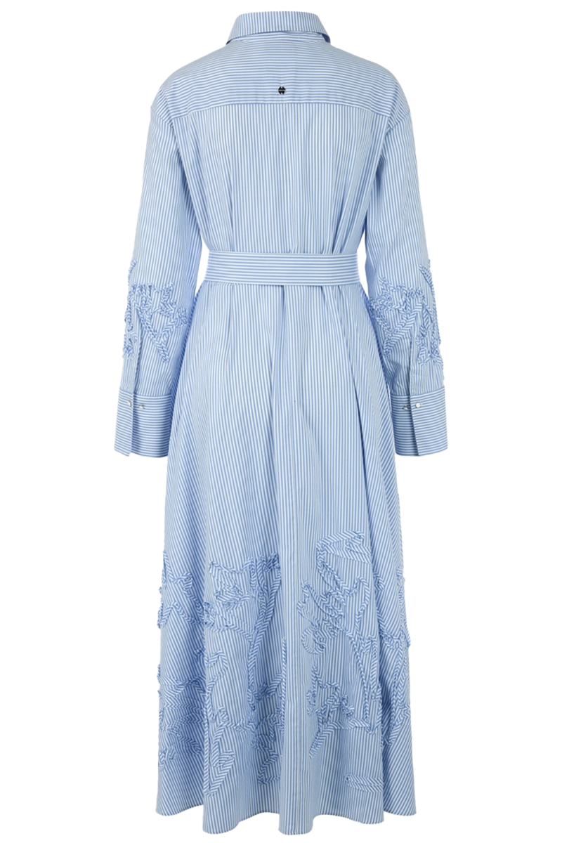 Pinstripe Dress Midi Dress with Tie