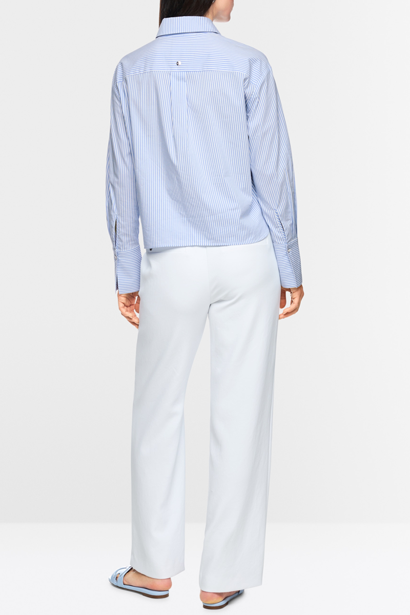 Pinstripe Shirt with Stitched Ribbons - Marc Cain