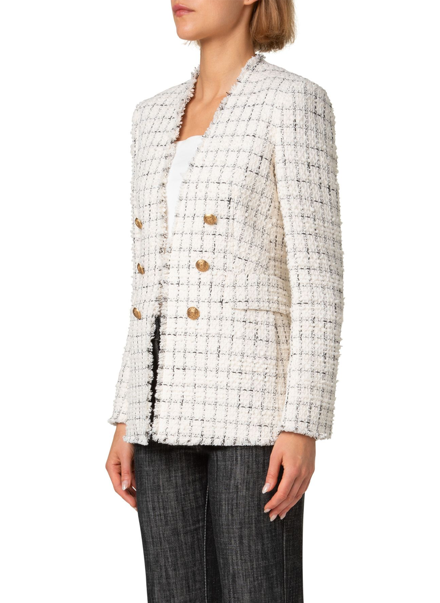 Small Window Check Tweed Blazer - Akris Punto