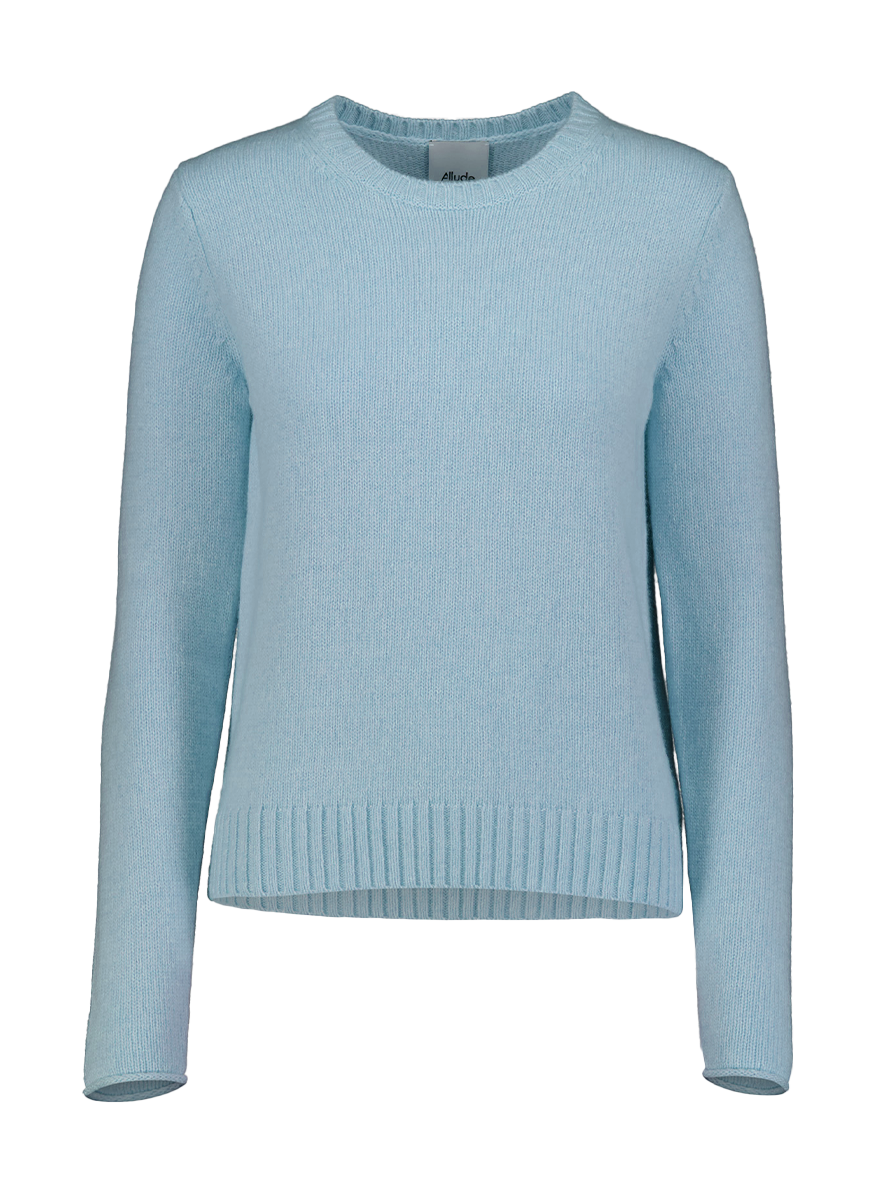 Round Neck Sweater in Blue Fog