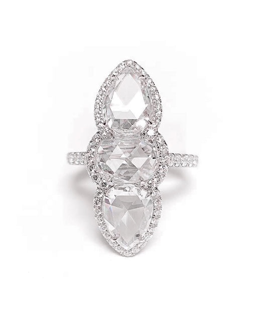 Rosecut Diamond North-South Ring
