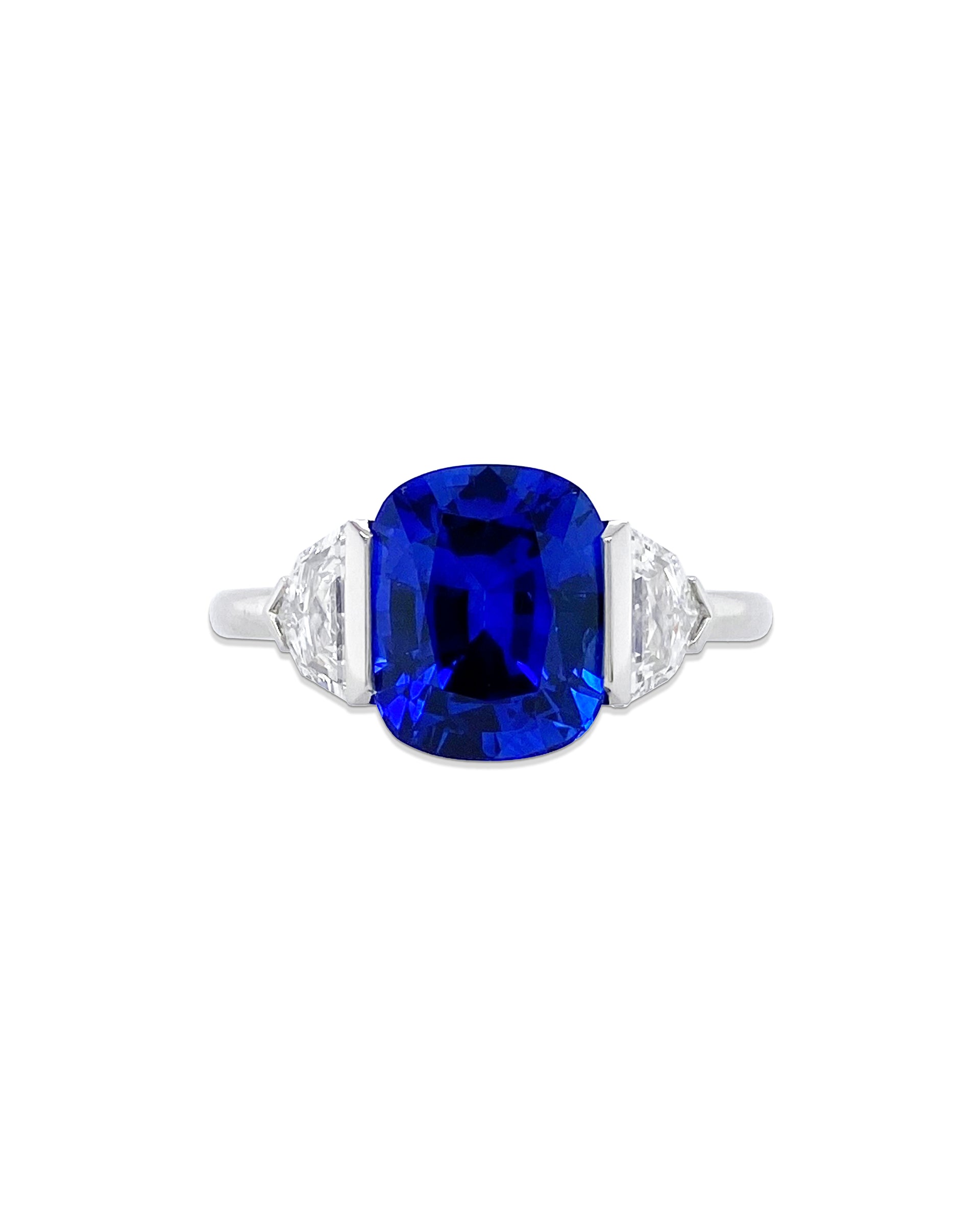 Cushion Blue Sapphire Ring