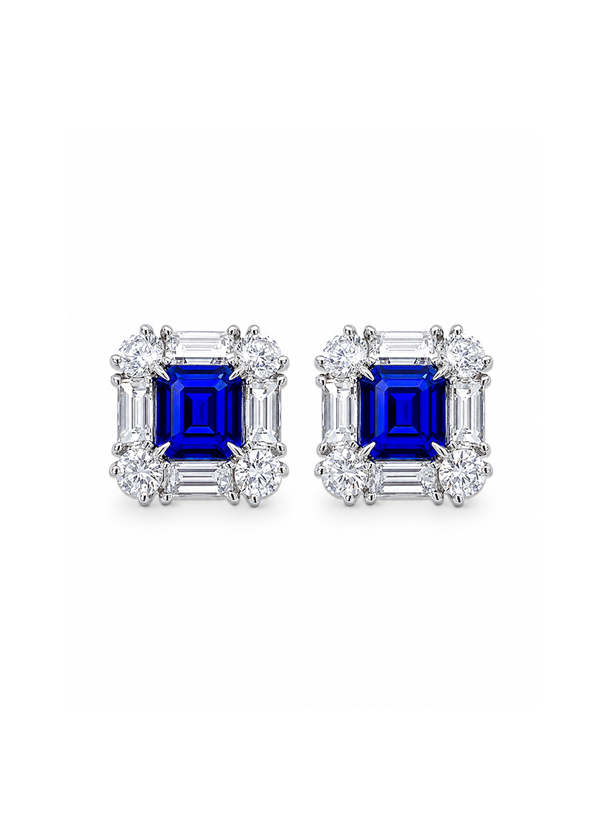 Royal Blue Ceylon Sapphire Earrings