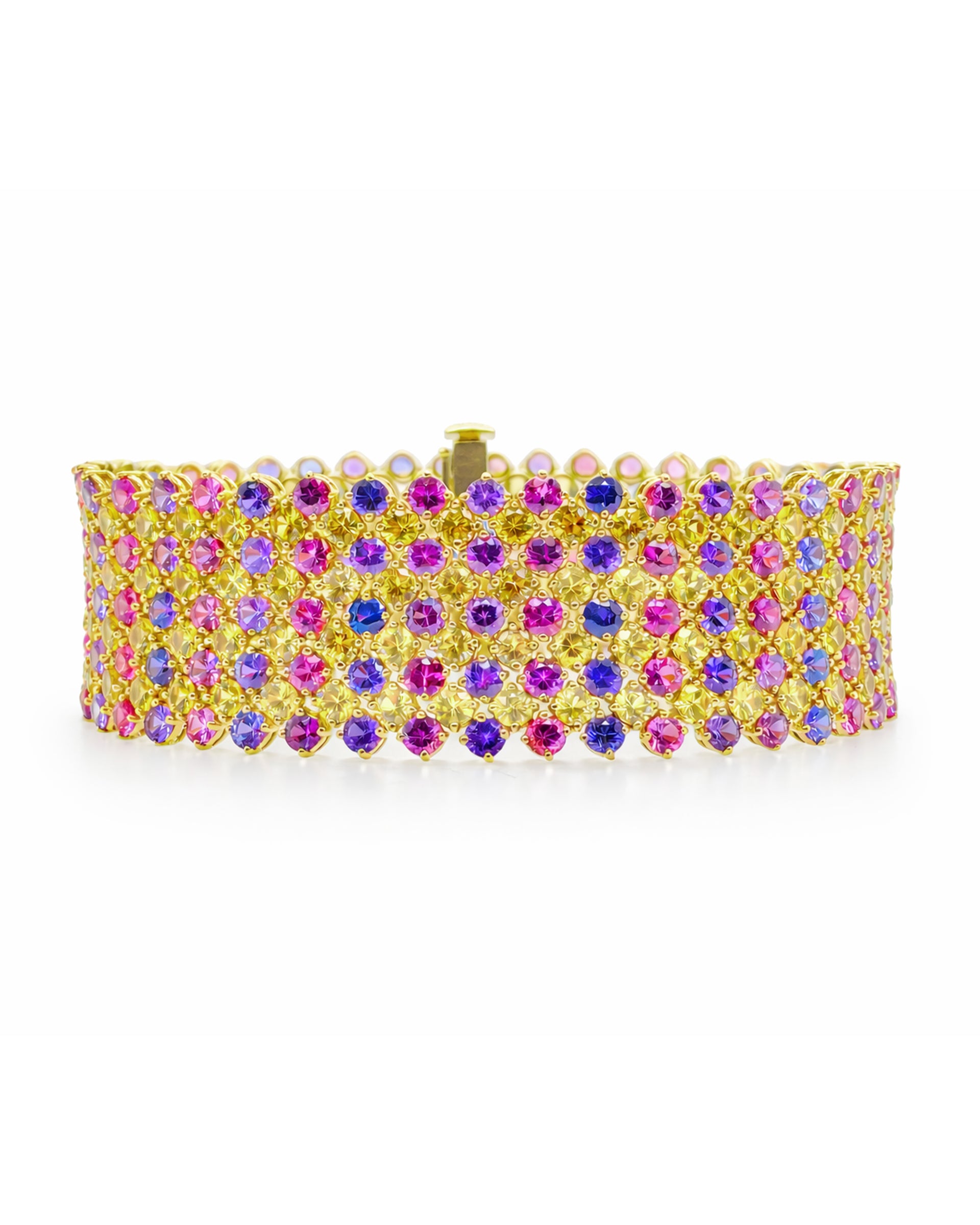 Multicolor Sapphire Mesh Bracelet