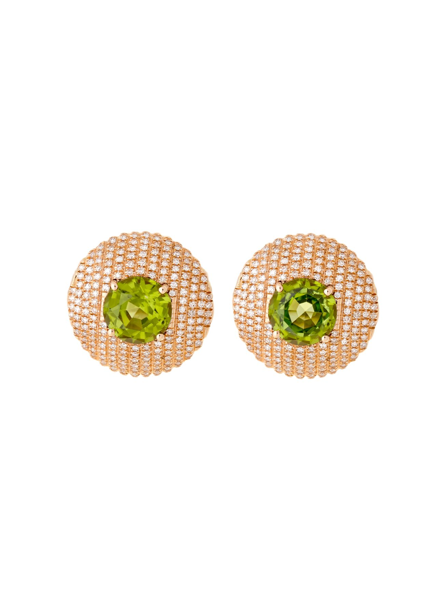Peridot & Diamond Aura Studs