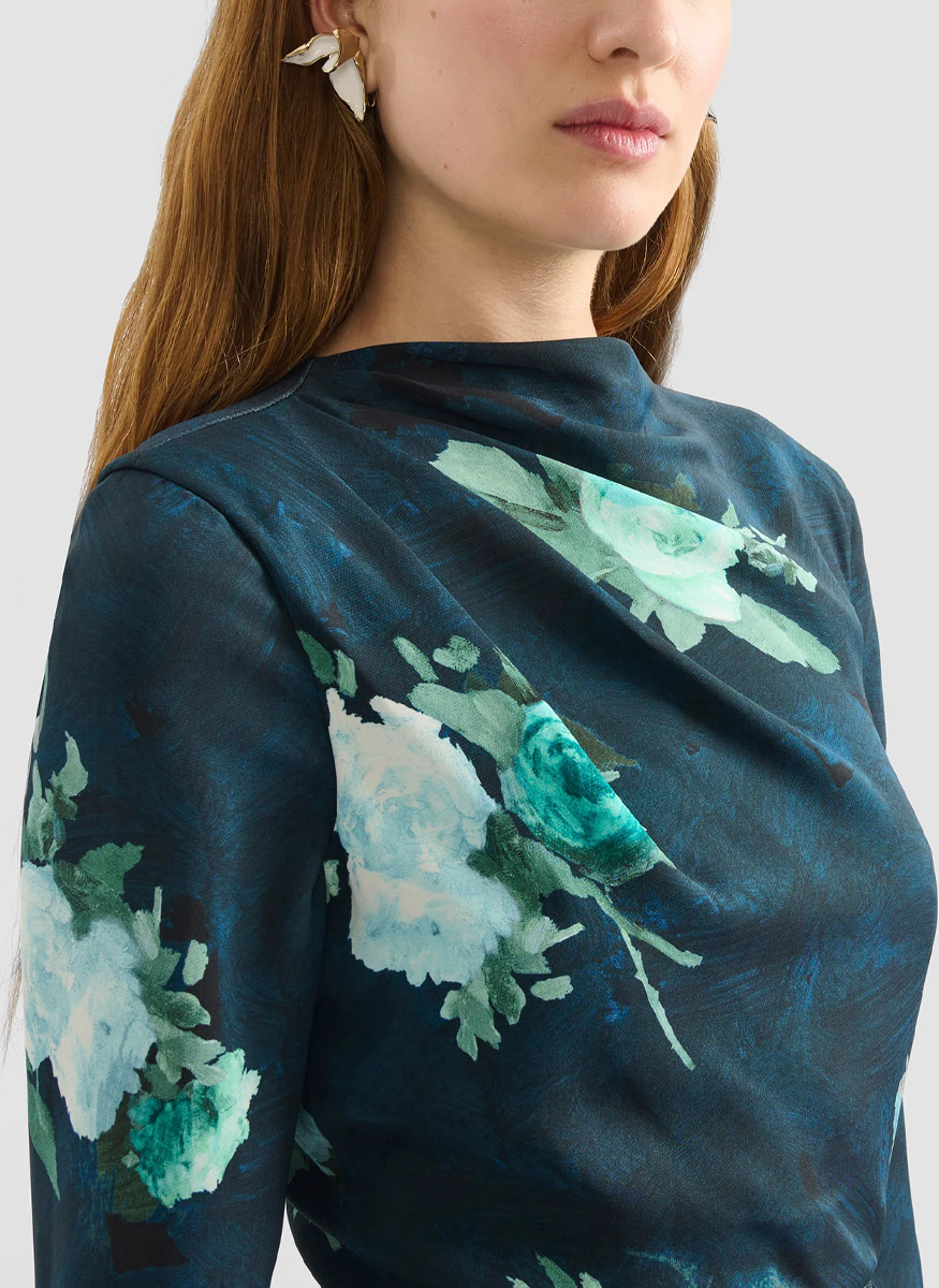 Long Sleeve Draped Midi Dress - Erdem