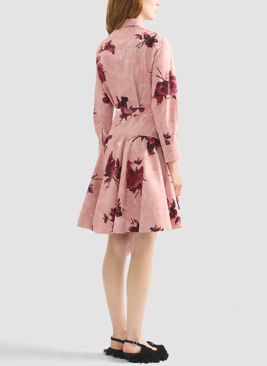 Long Sleeve Mini Shirt Dress - ERDEM
