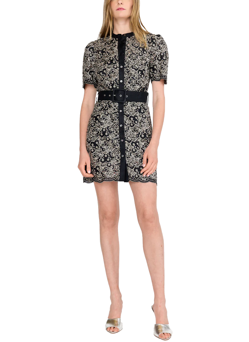 Alex Dress in Onyx Embroidery