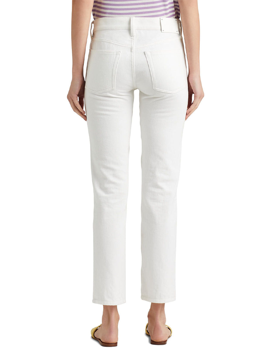 750 Ankle Straight Jean in White - Ralph Lauren Collection