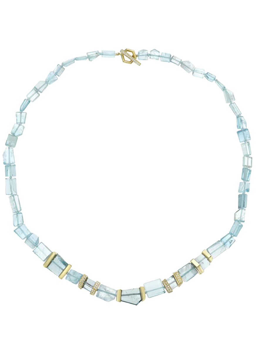 Aquamarine Bar Necklace