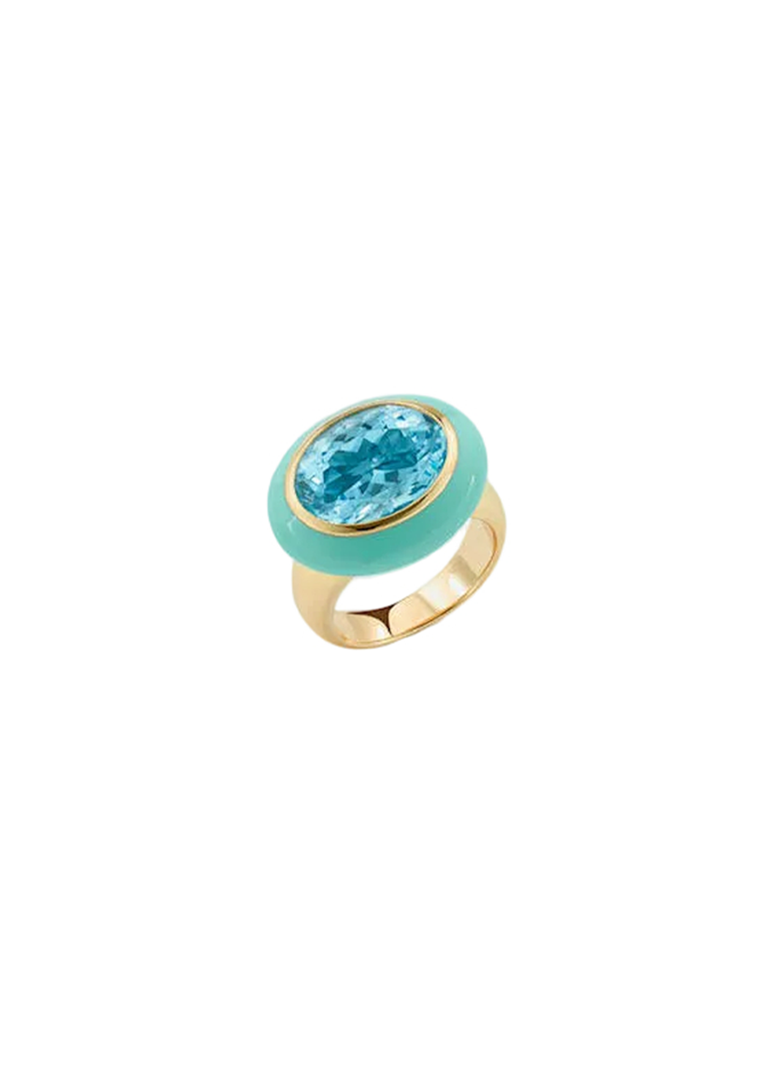 Arena Ring, Blue Topaz