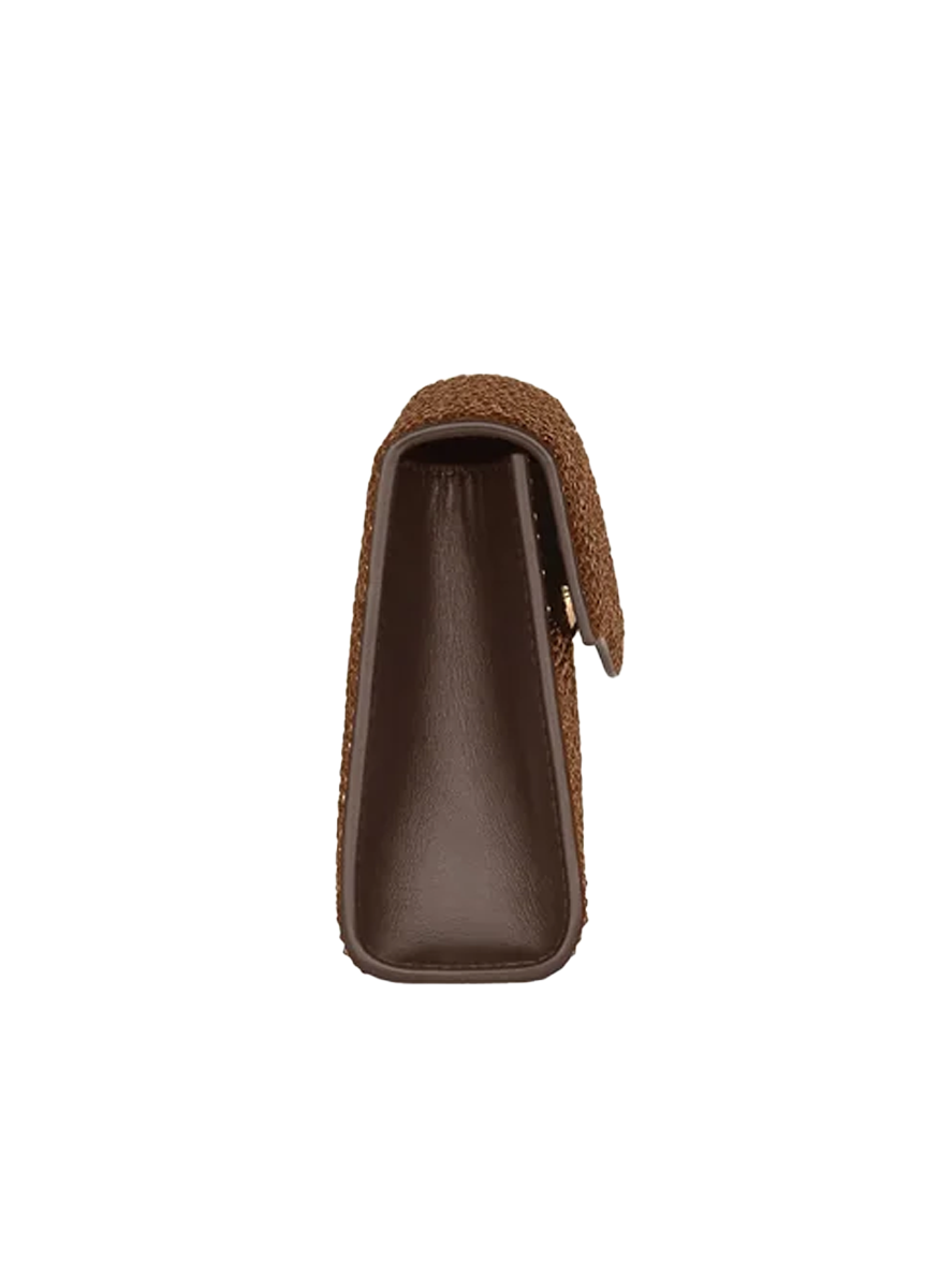 The Midnight Crystal Clutch in Chocolate - Elie Saab