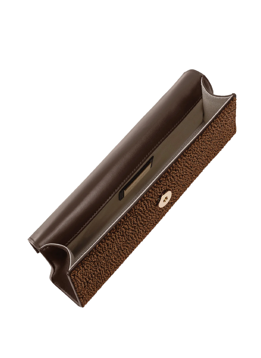The Midnight Crystal Clutch in Chocolate - Elie Saab