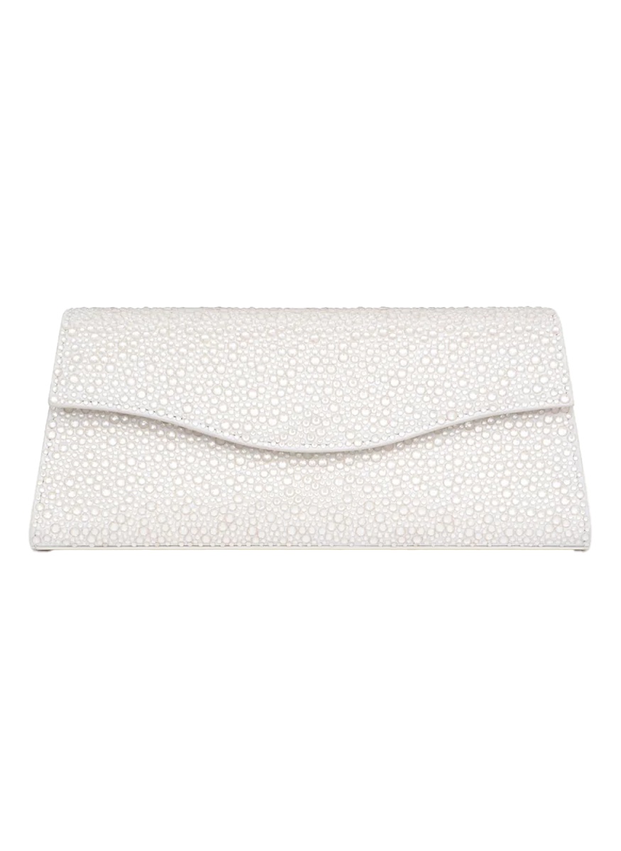 The Midnight Crystal Clutch in White - Elie Saab