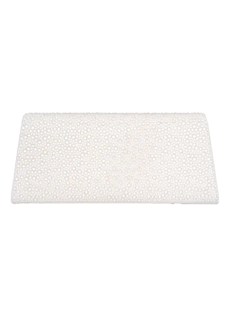 The Midnight Crystal Clutch in White - Elie Saab