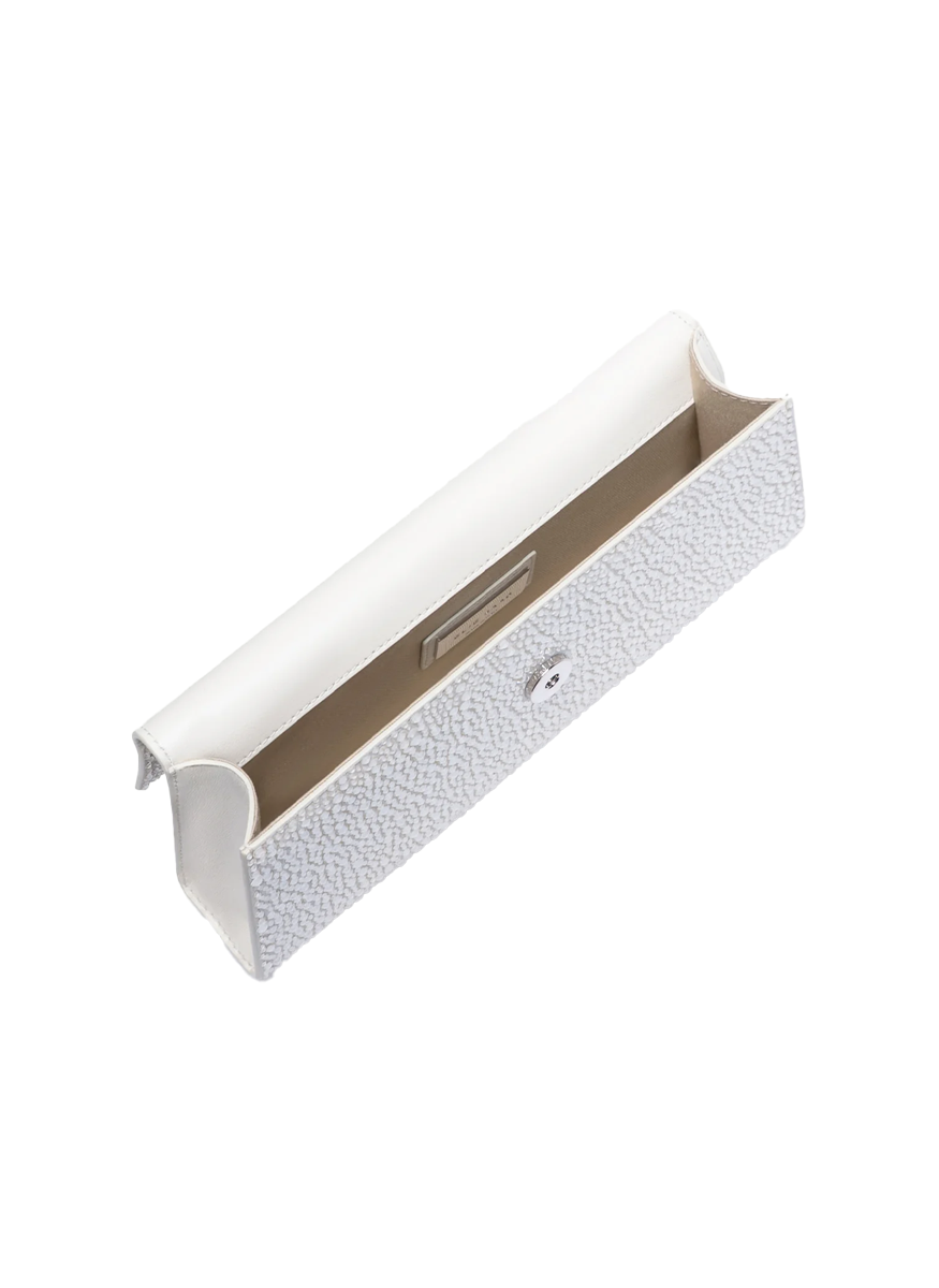 The Midnight Crystal Clutch in White - Elie Saab