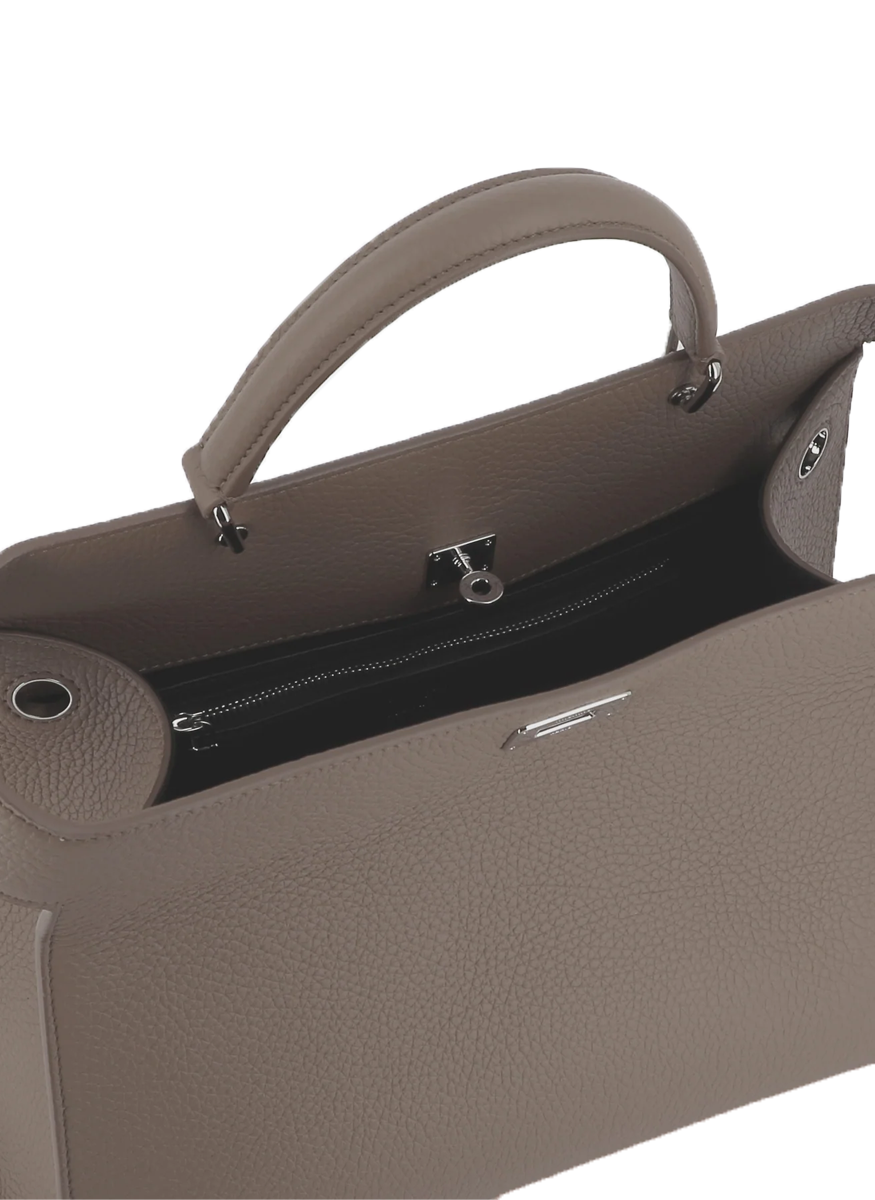 Lutece Top Handle Bag in Elephant - Michino Paris