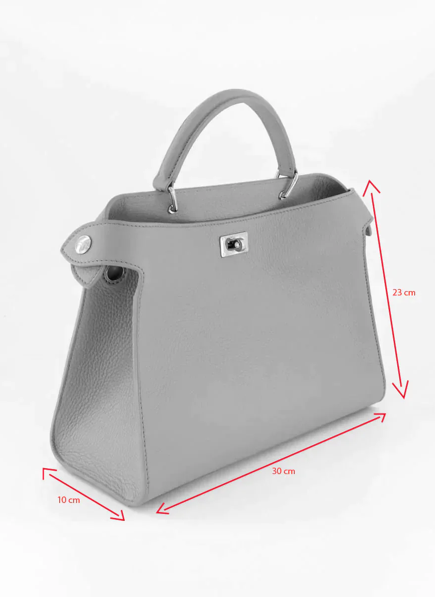 Lutece Top Handle Bag in Elephant - Michino Paris