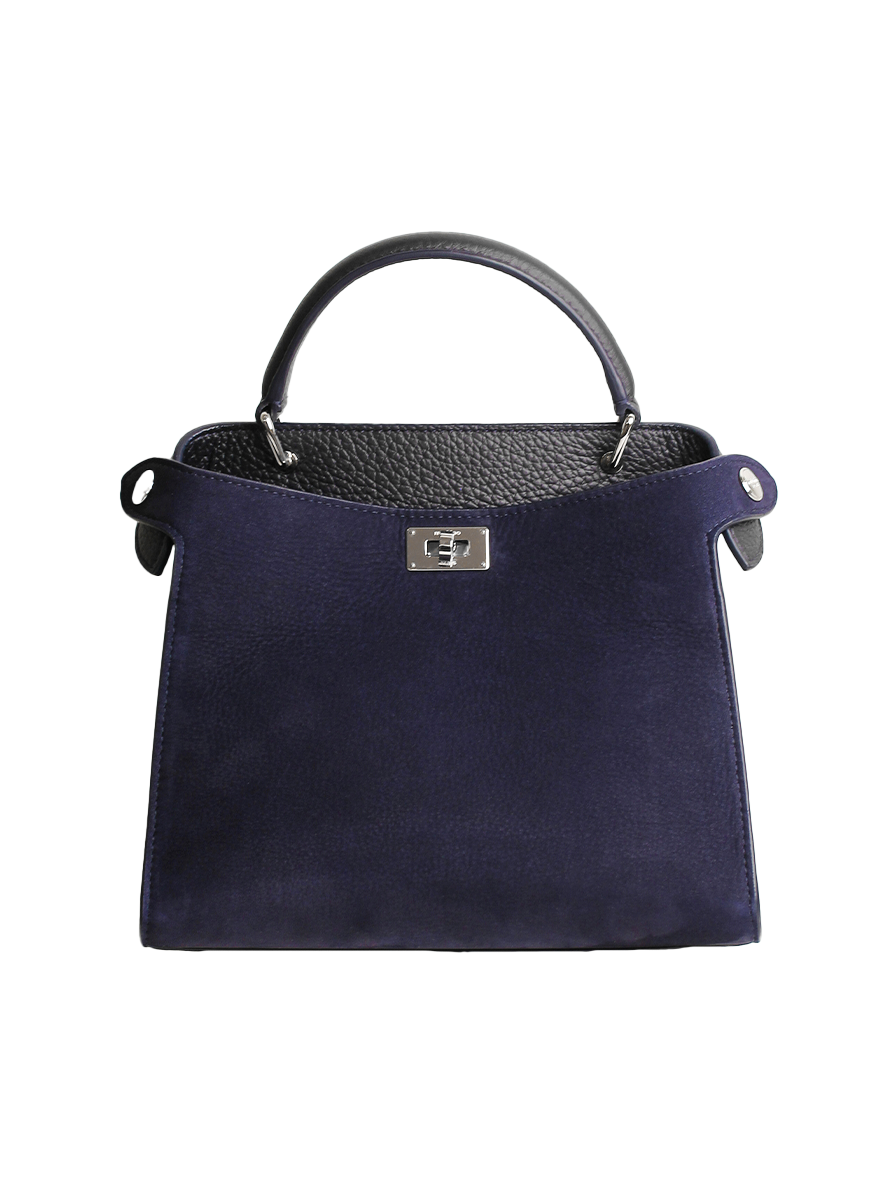 Lutece Mini Top Handle Bag in Navy Suede