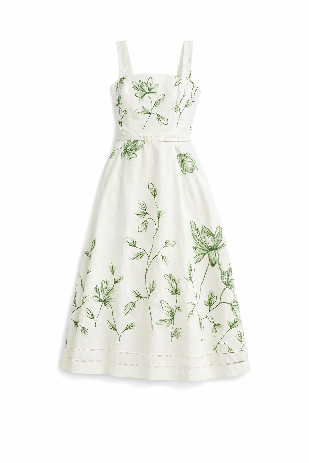 Cotton Midi Dress with Belt