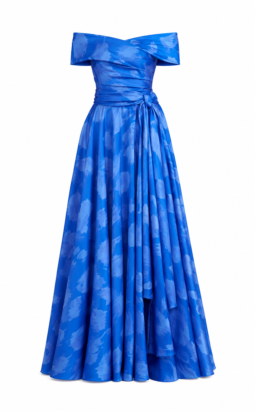 Soft Jacquard Off the Shoulder Gown