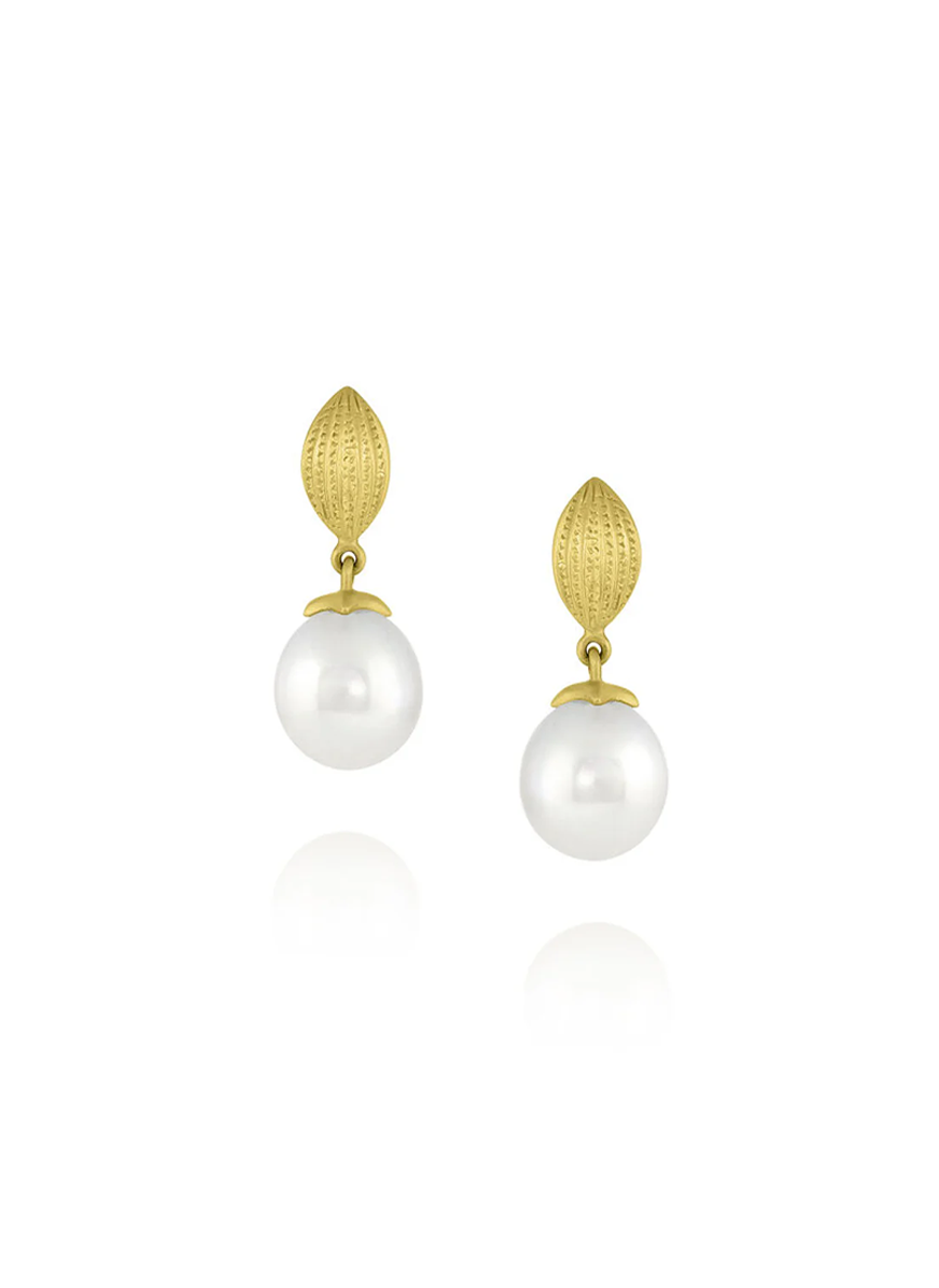 “Bahari Marquis” Pearl Drop Earrings