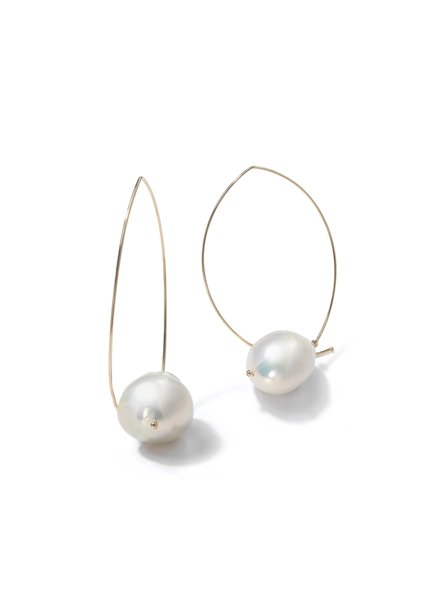 Baroque Pearl Marquis Hoops, Large