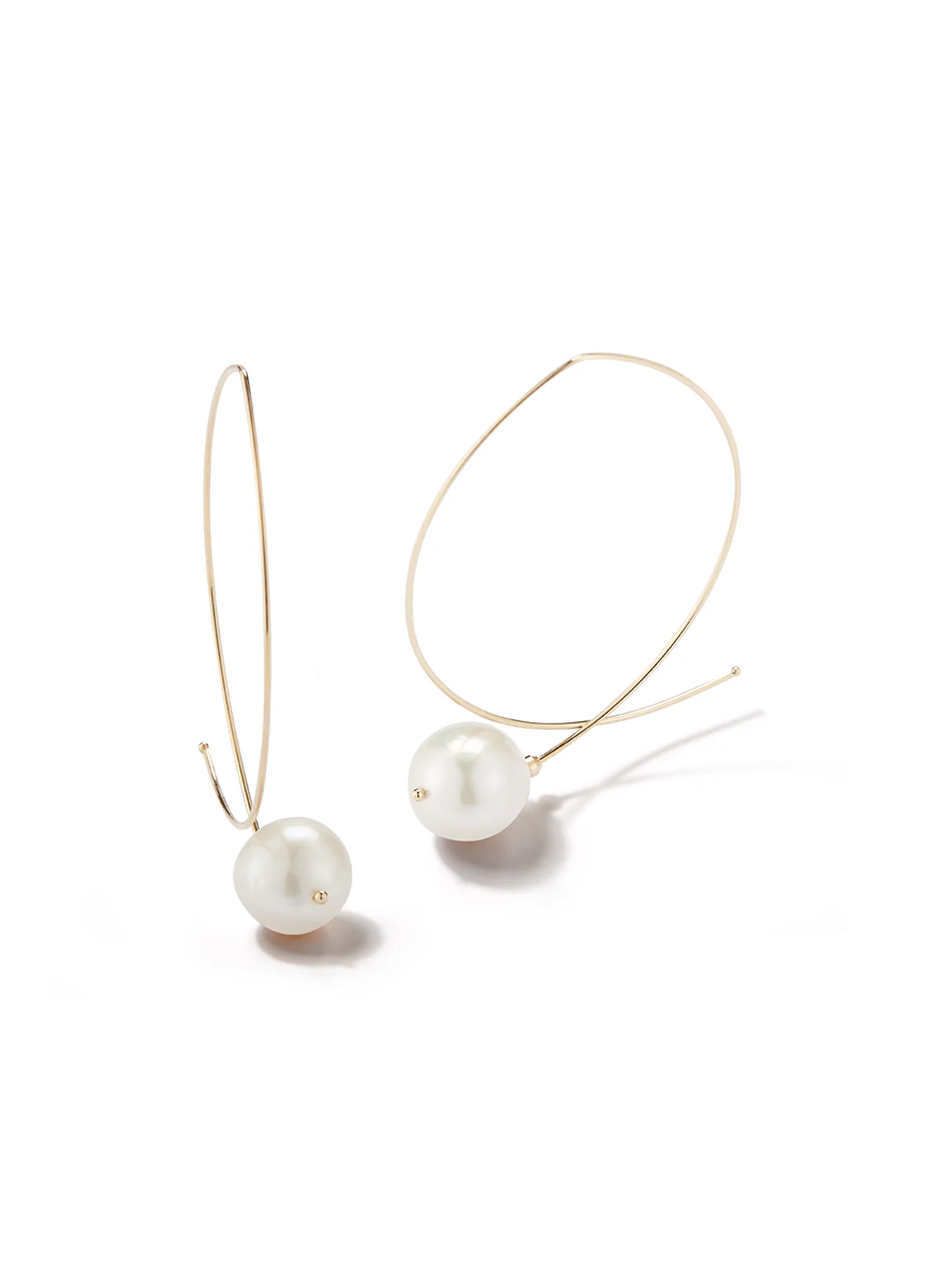 Baroque Pearl Marquis Hoops, Medium