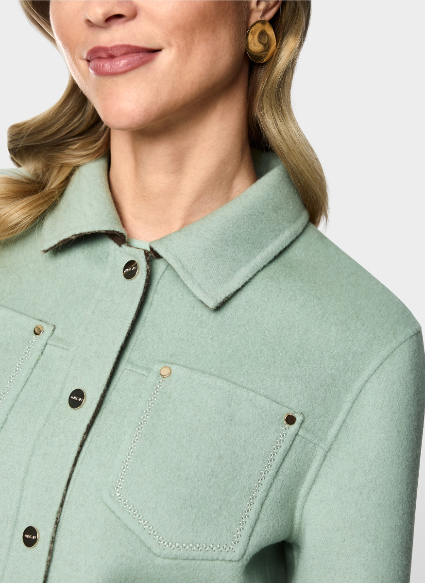 Double Face Reversible Wool Jacket - Marc Cain