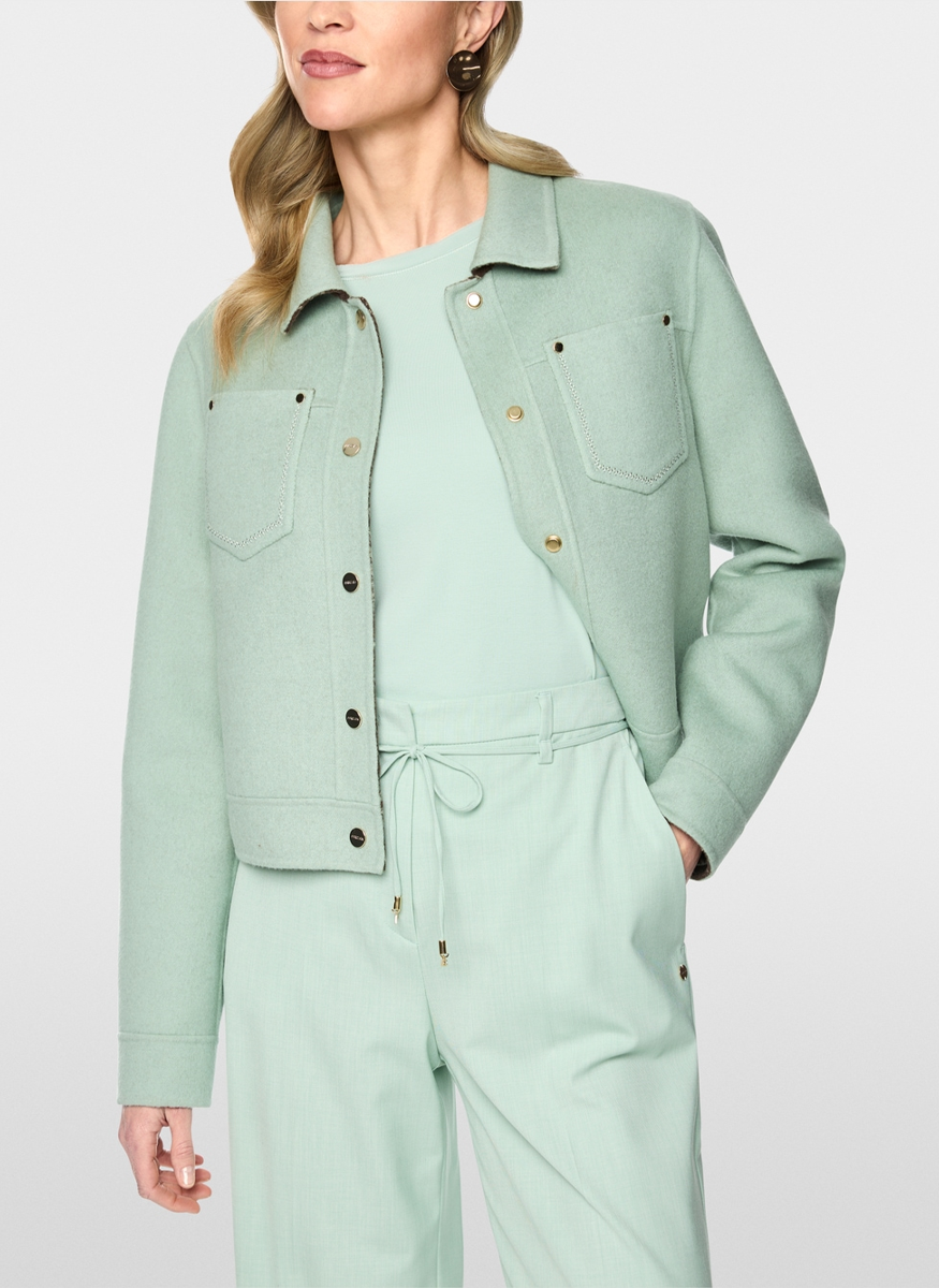 Double Face Reversible Wool Jacket - Marc Cain