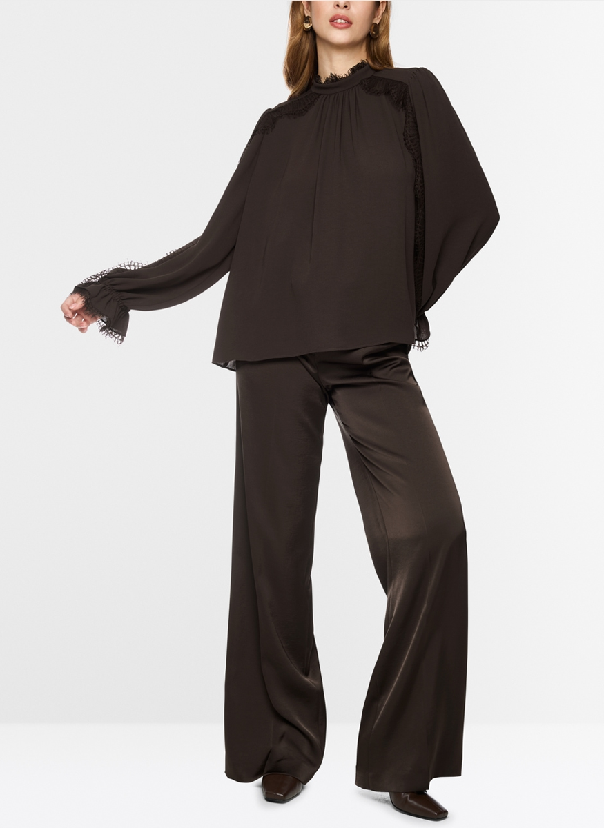Mock Neck Lace Detail Top - Marc Cain