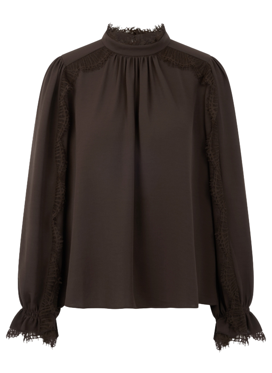 Mock Neck Lace Detail Top - Marc Cain