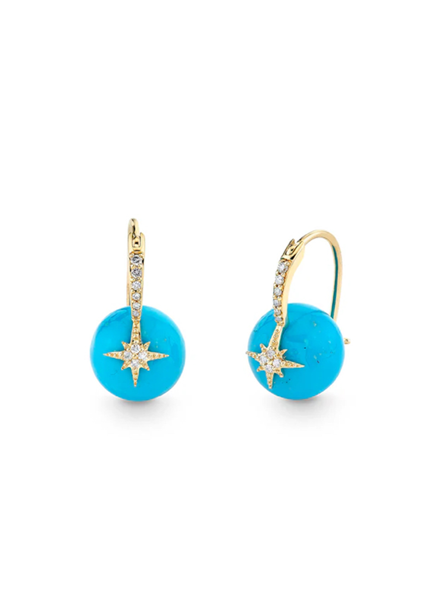 Starburst Turquoise Bead Earring