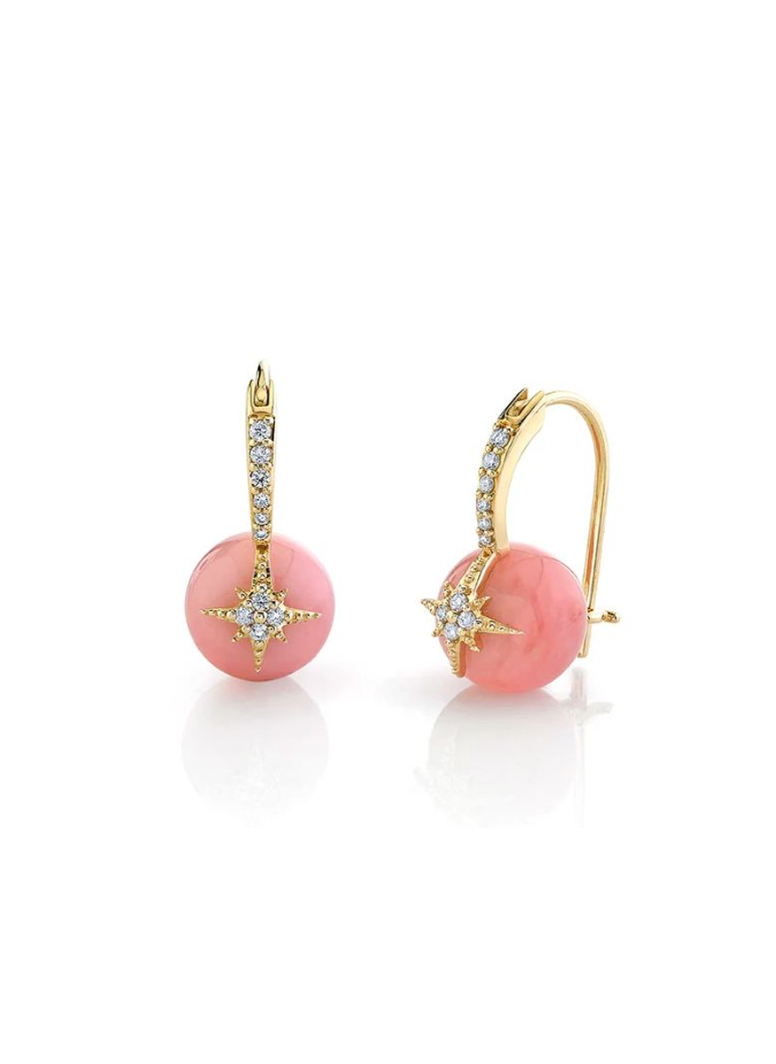 Starburst Pink Opal Bead Earring
