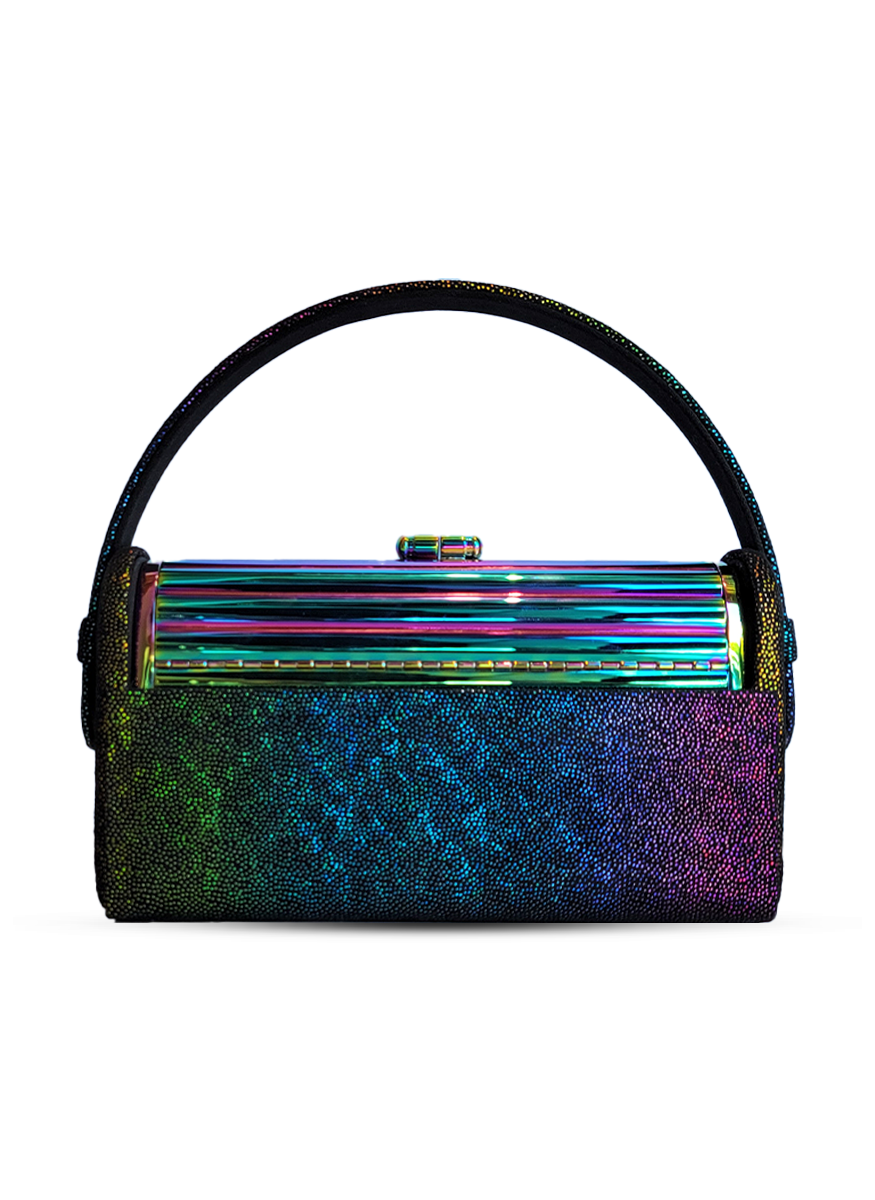 Régine Minaudière in Rainbow Leather