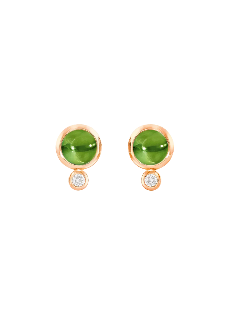 “Bouton” Studs, Peridot