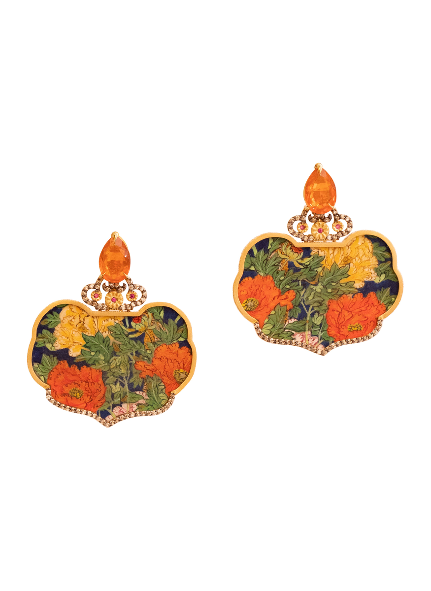 Miniature Floral Painting Earrings