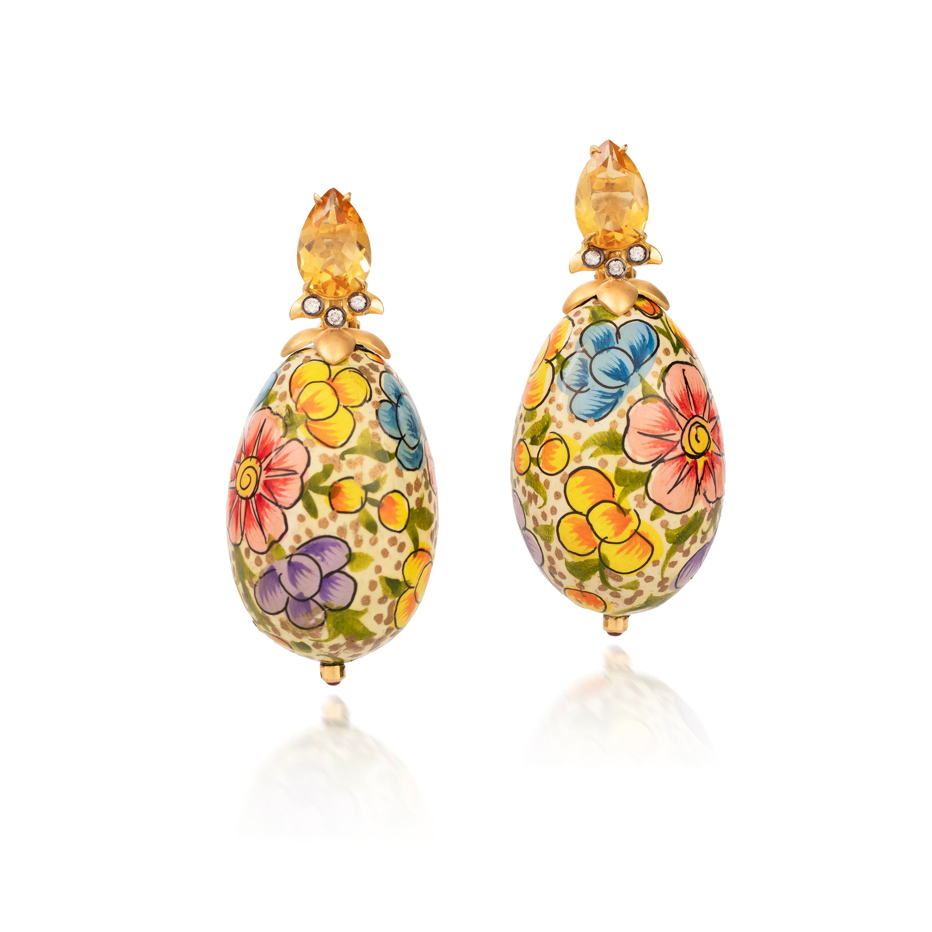 Papier-Mache Egg Earrings