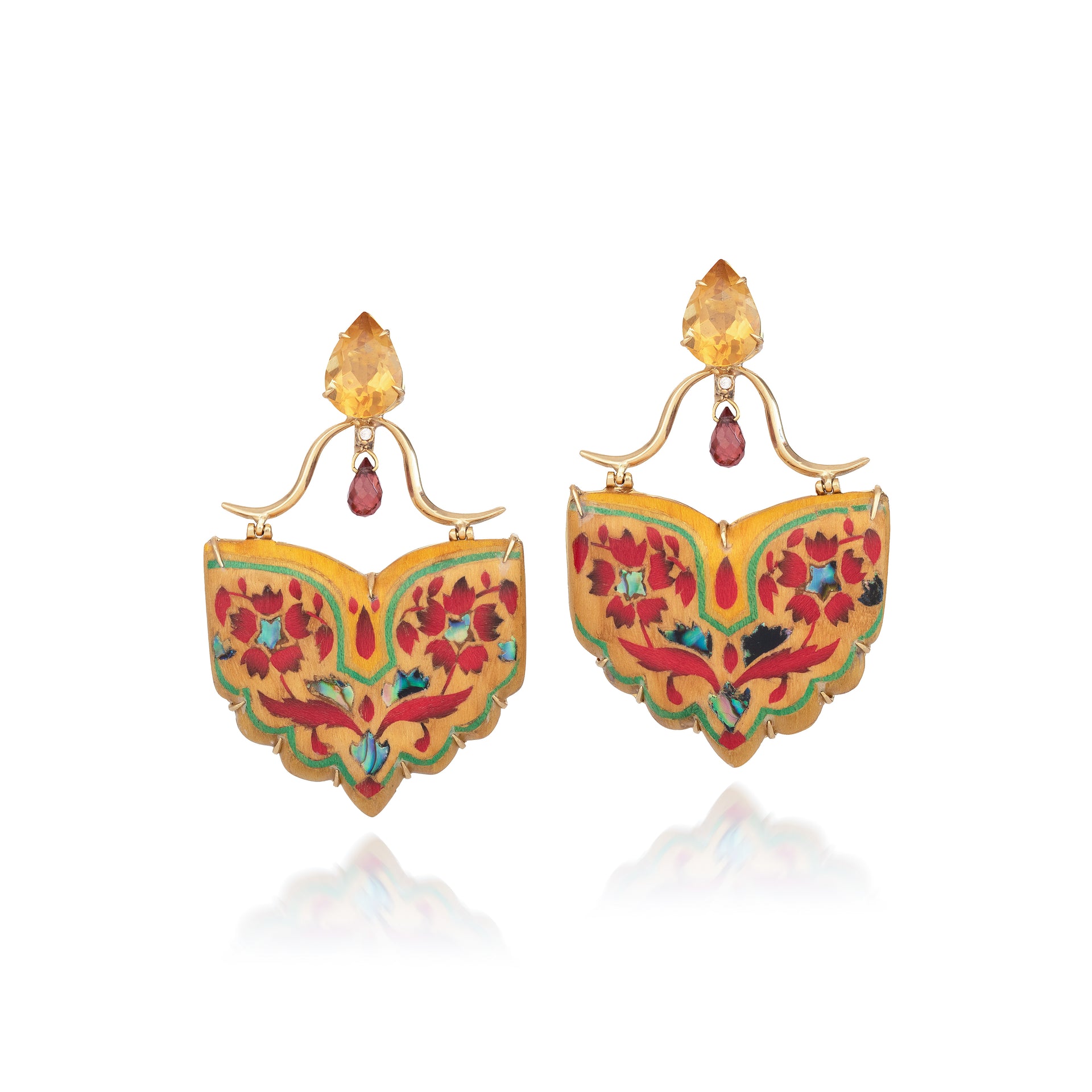 Wing Shape Flower Earrings