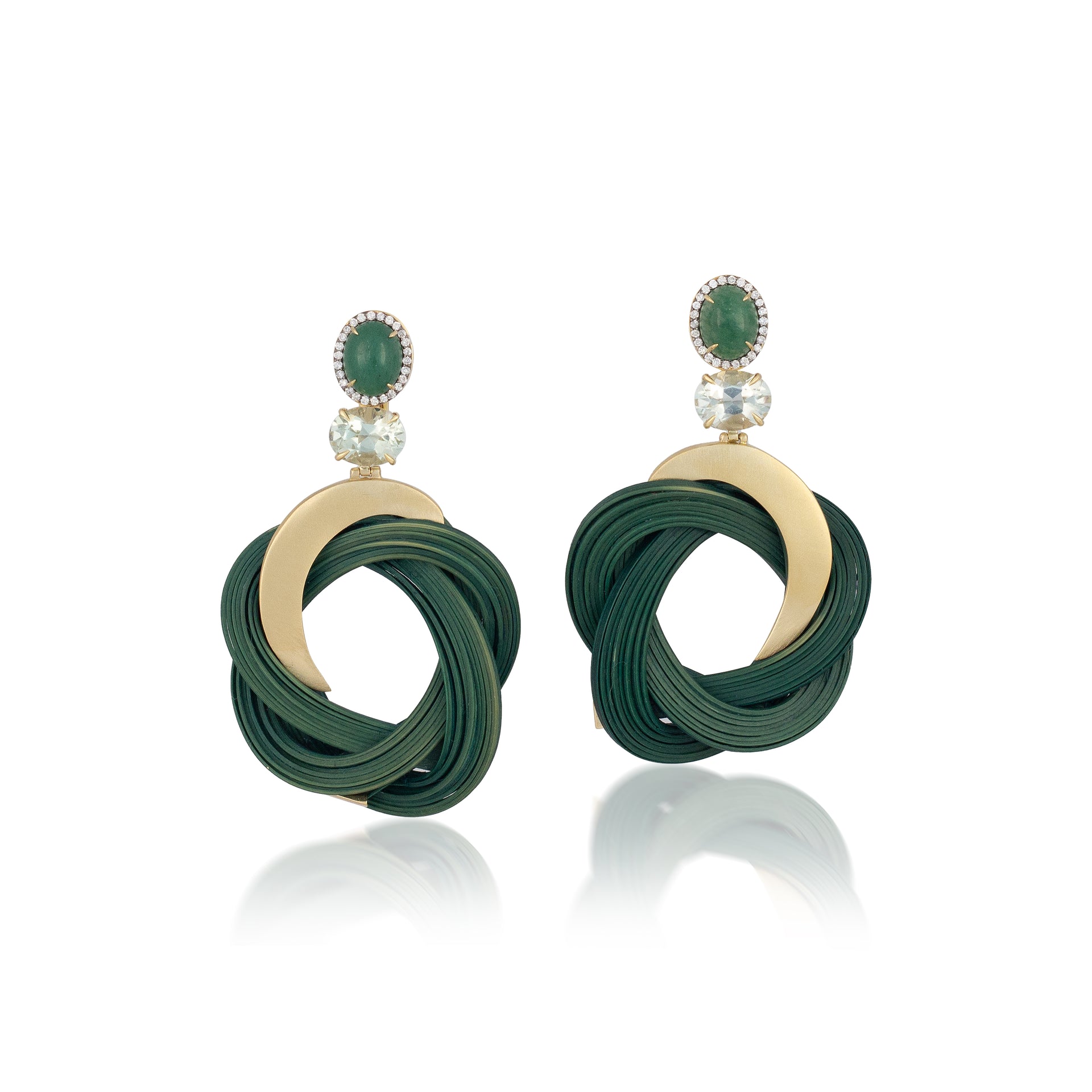 Green Bamboo Earrings